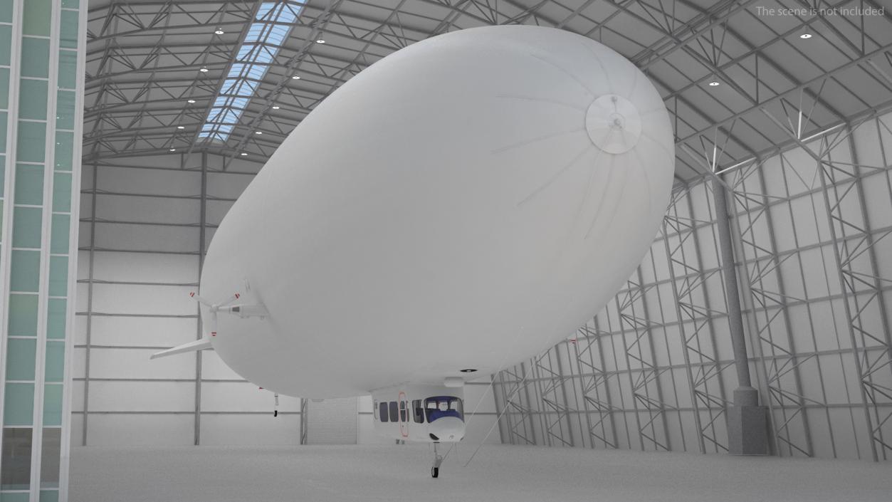 3D model Airship Hangar with Blimp