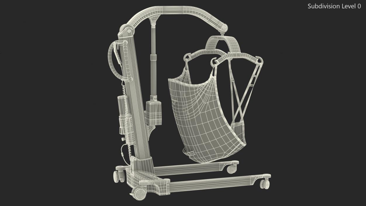 3D model Molift Mover 205 Patient Lift with EvoSling Rigged