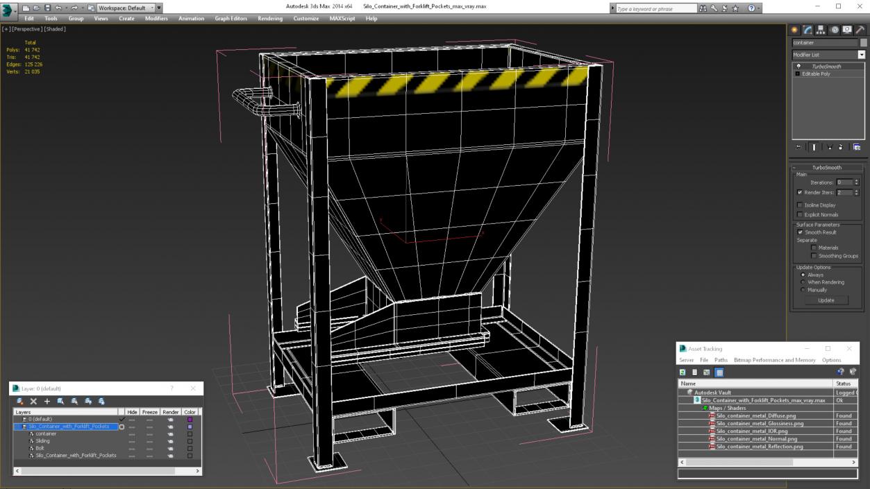 3D Silo Container with Forklift Pockets