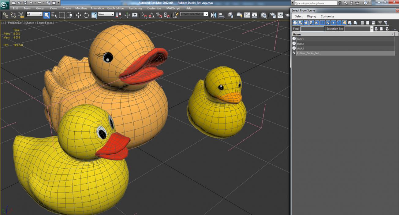 3D Rubber Ducks Set