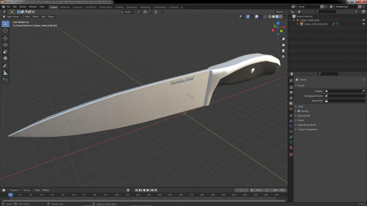 Classic Chefs Knife 3D model