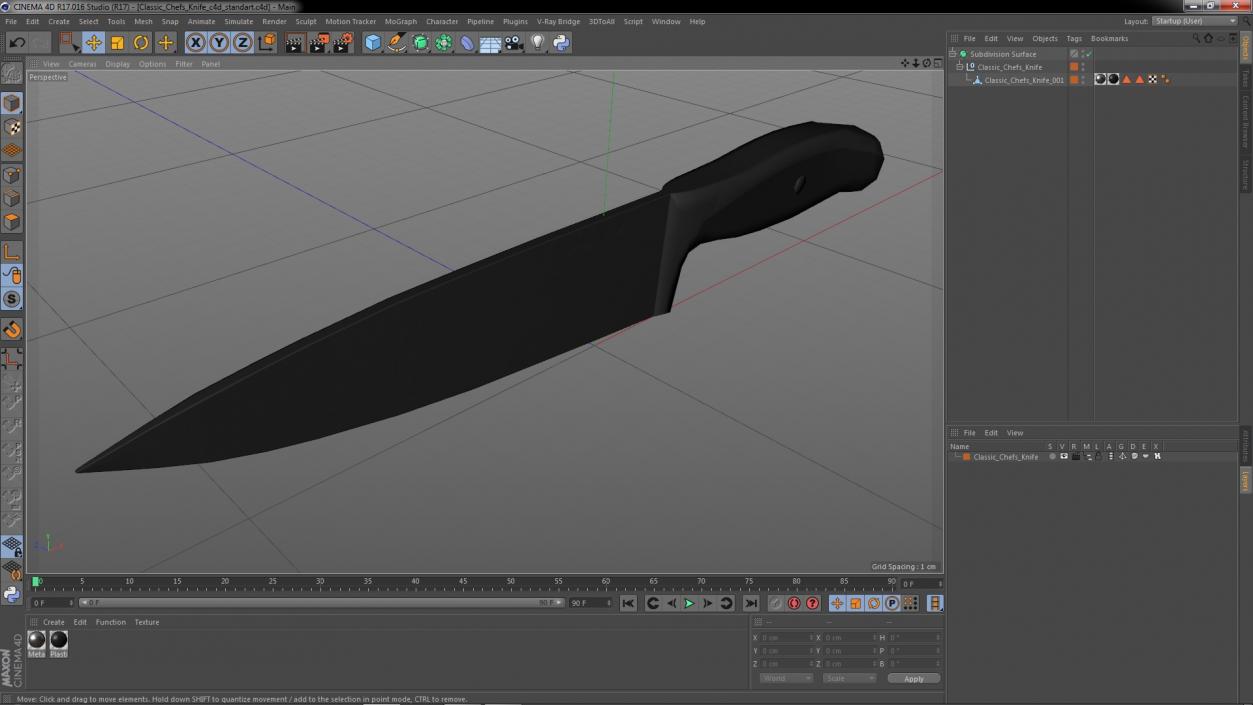 Classic Chefs Knife 3D model