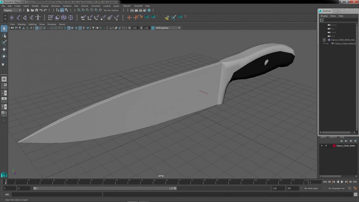 Classic Chefs Knife 3D model