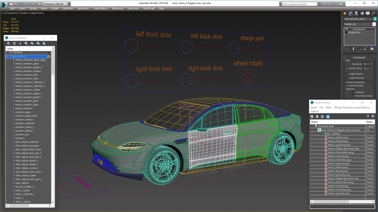 3D model Sony Vision S Rigged