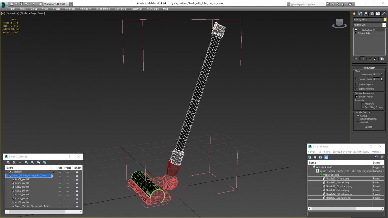 3D model Dyson Turbine Nozzle with Tube