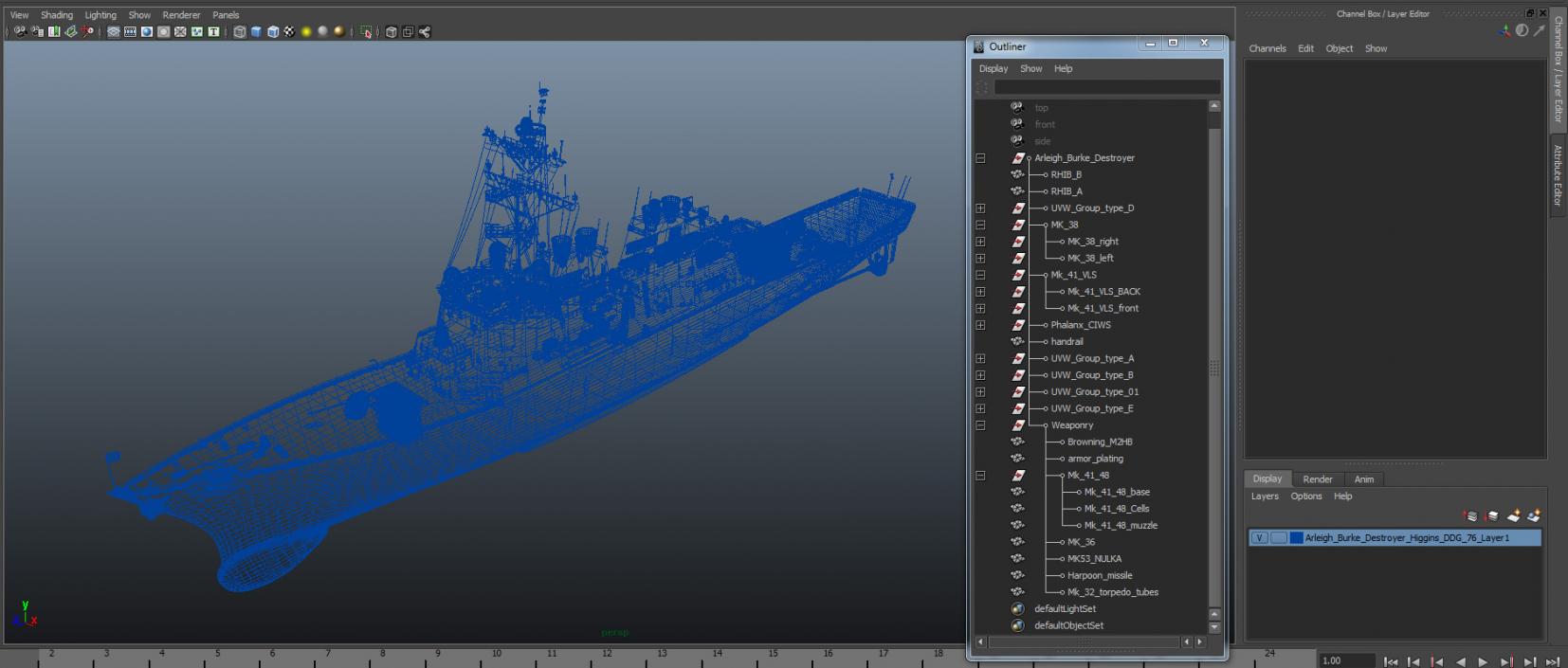 3D Arleigh Burke Destroyer Higgins DDG-76 model