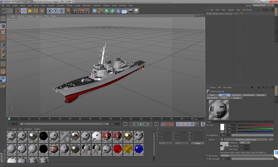 3D Arleigh Burke Destroyer Higgins DDG-76 model