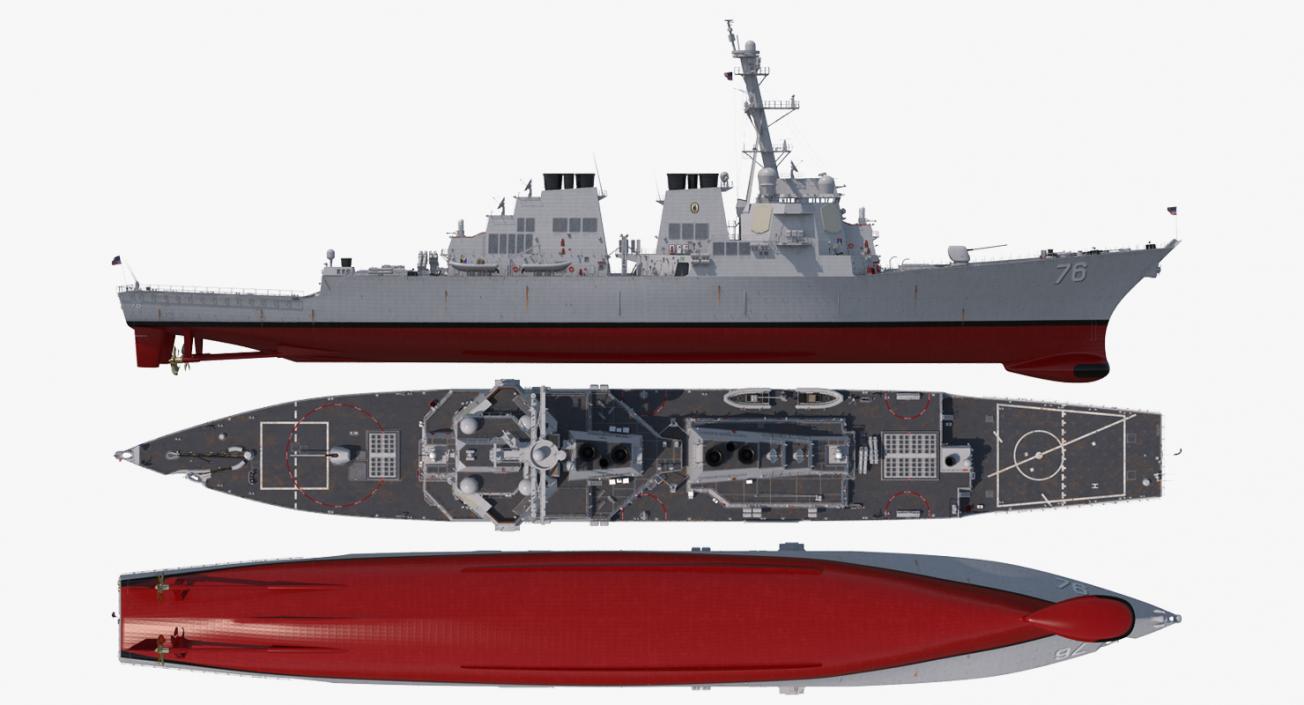 3D Arleigh Burke Destroyer Higgins DDG-76 model