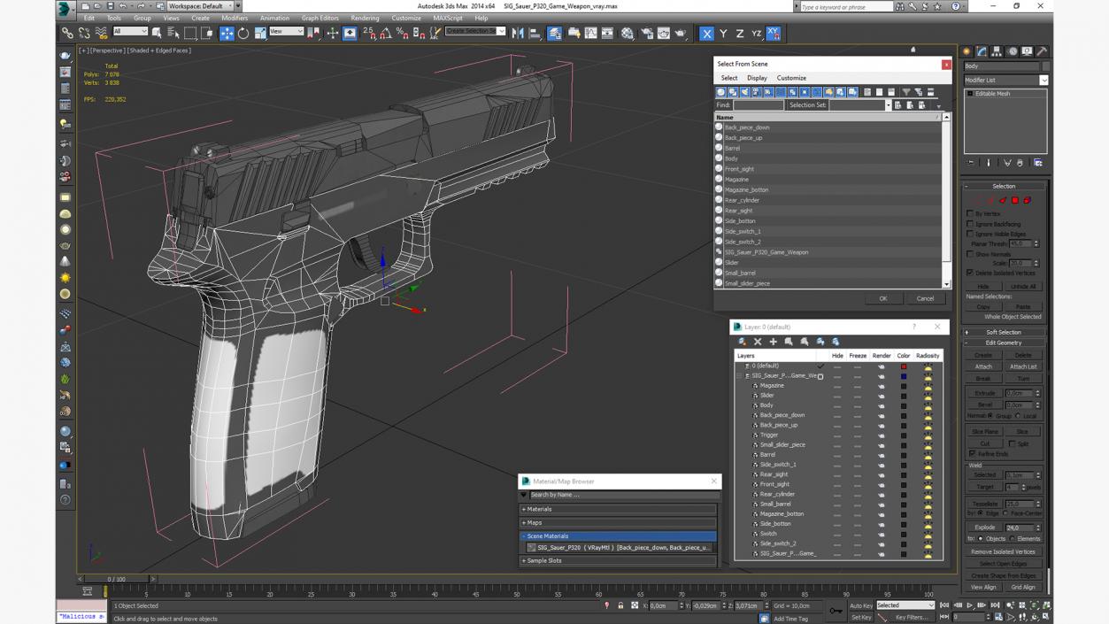 3D SIG Sauer P320 Game Weapon