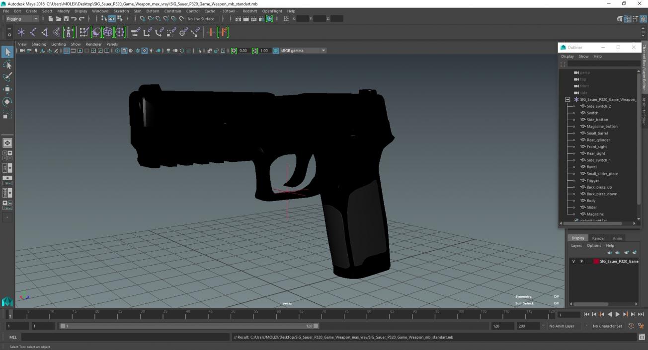 3D SIG Sauer P320 Game Weapon