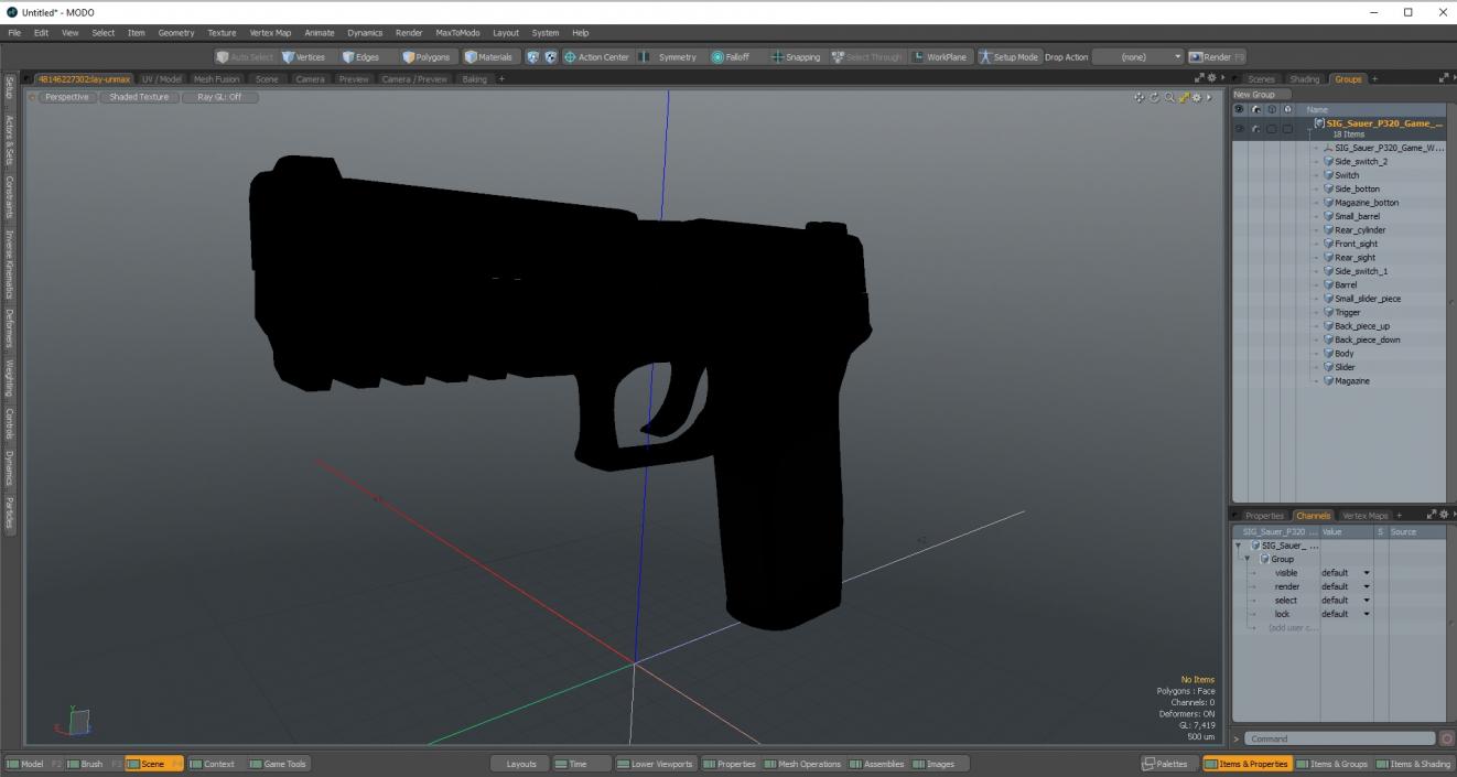 3D SIG Sauer P320 Game Weapon