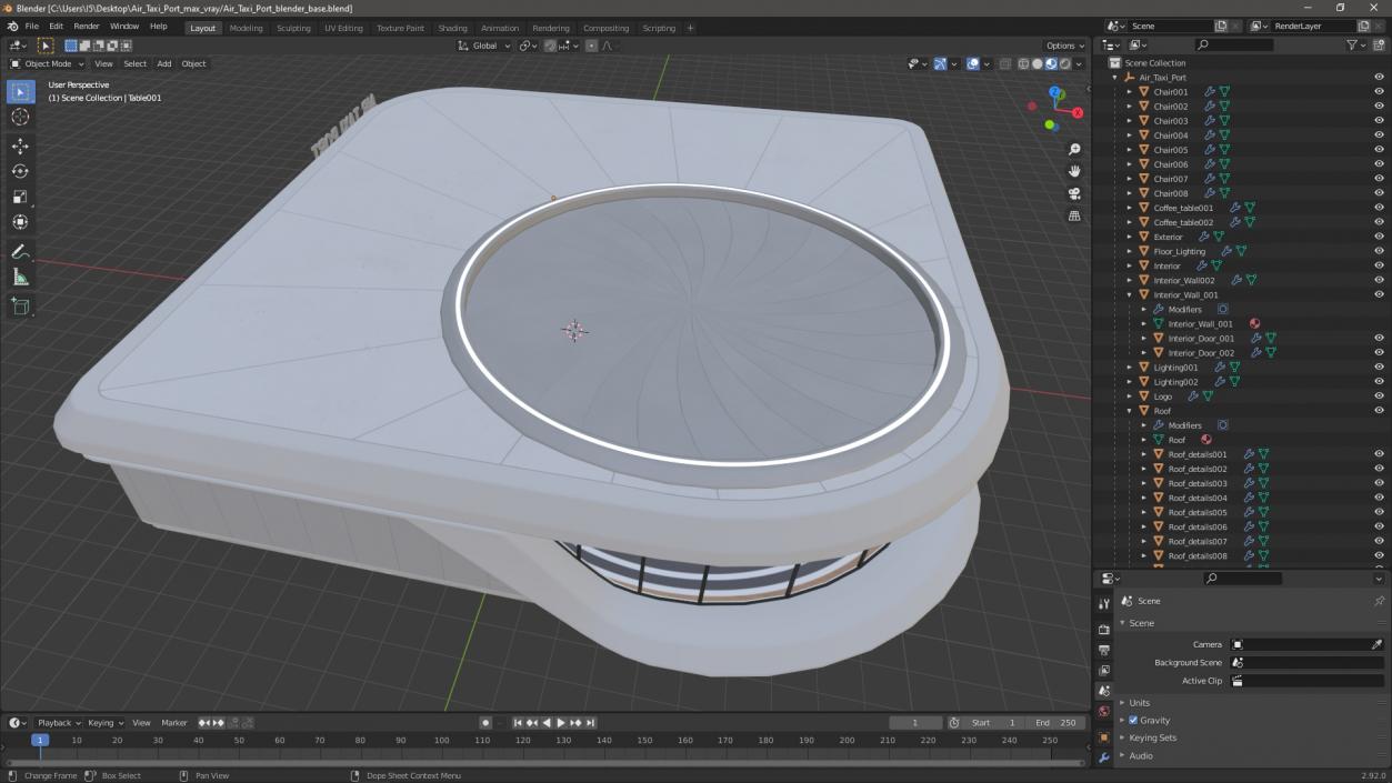 3D Air Taxi Port model