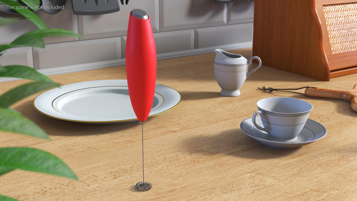 3D Red Milk Frother with Holder model