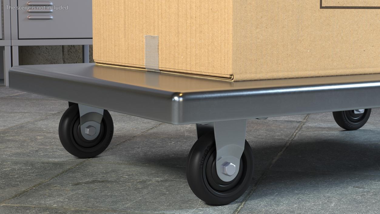 3D Trolley Low Platform with Cardboard Boxes