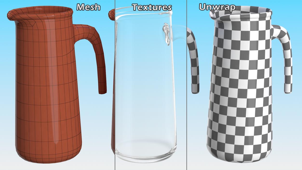 3D Glass Jugs Collection 2 model