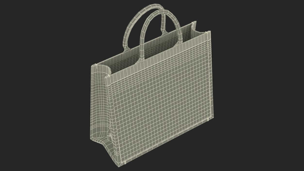 Dior Embroidery Book Tote Bag Navy Blue 3D model