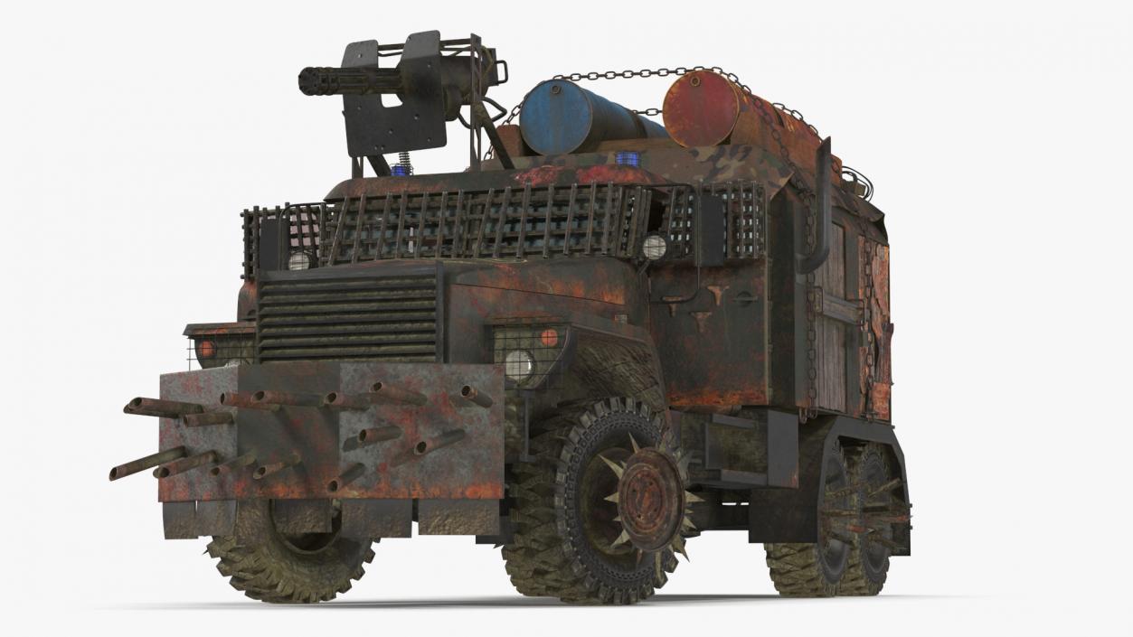 3D Apocalyptic Truck Rigged for Cinema 4D model