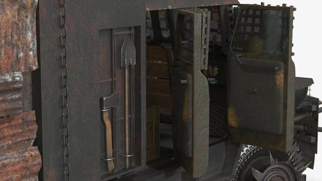 3D Apocalyptic Truck Rigged for Cinema 4D model