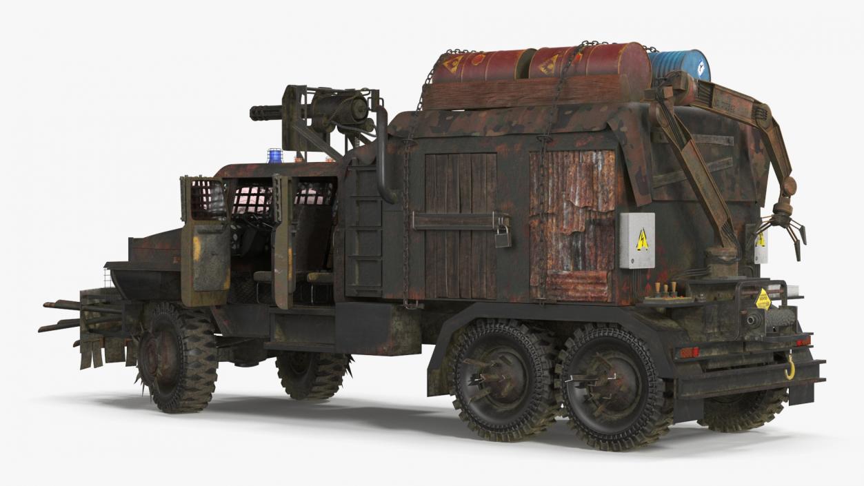 3D Apocalyptic Truck Rigged for Cinema 4D model