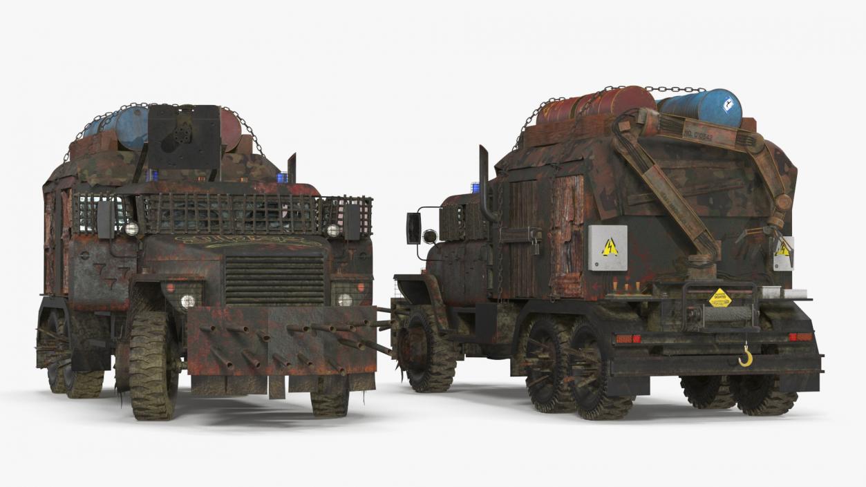 3D Apocalyptic Truck Rigged for Cinema 4D model