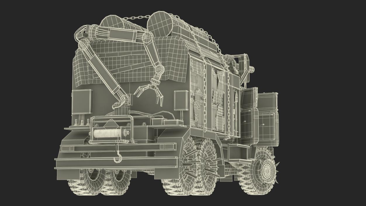 3D Apocalyptic Truck Rigged for Cinema 4D model