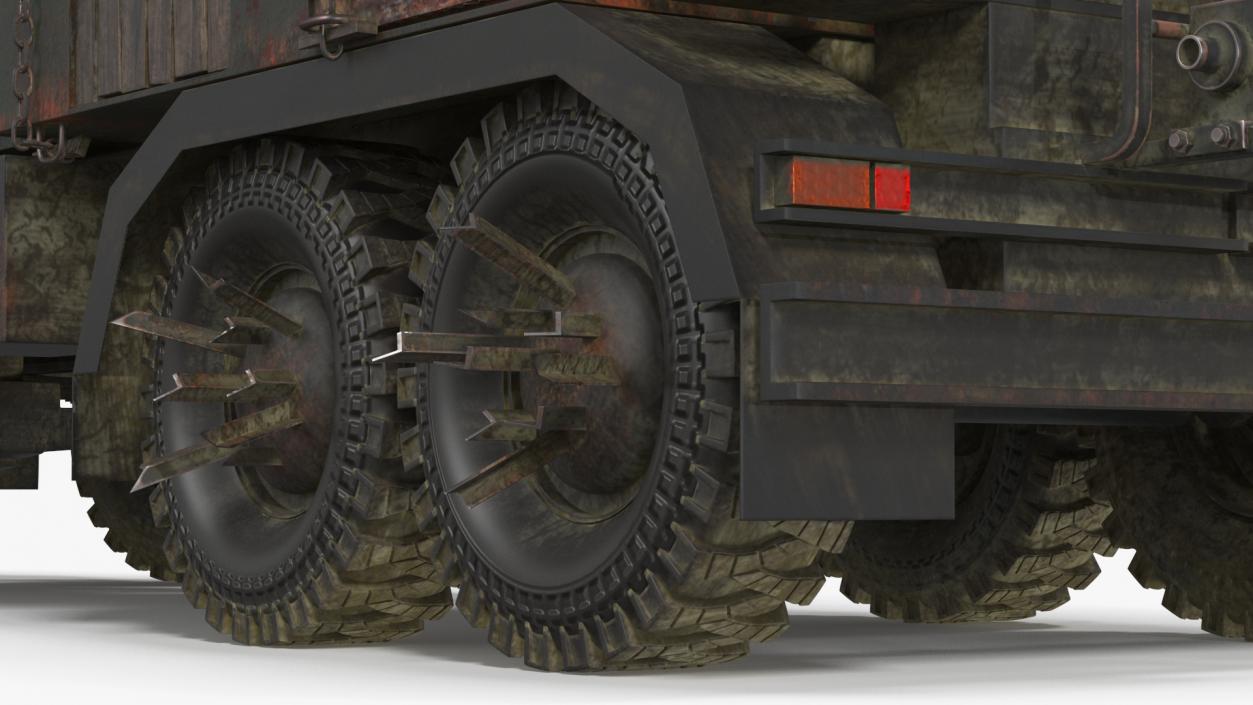 3D Apocalyptic Truck Rigged for Cinema 4D model