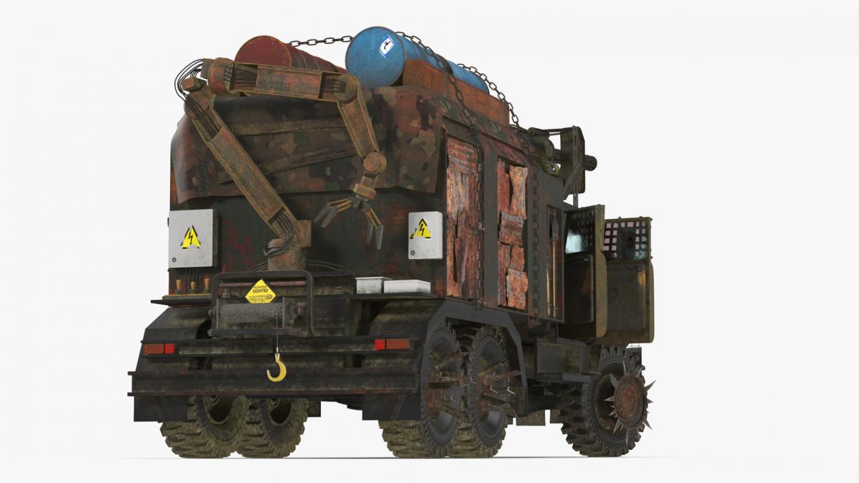 3D Apocalyptic Truck Rigged for Cinema 4D model