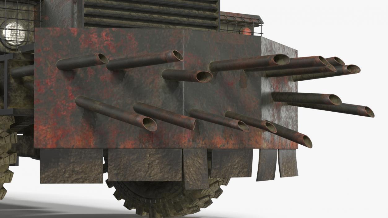 3D Apocalyptic Truck Rigged for Cinema 4D model