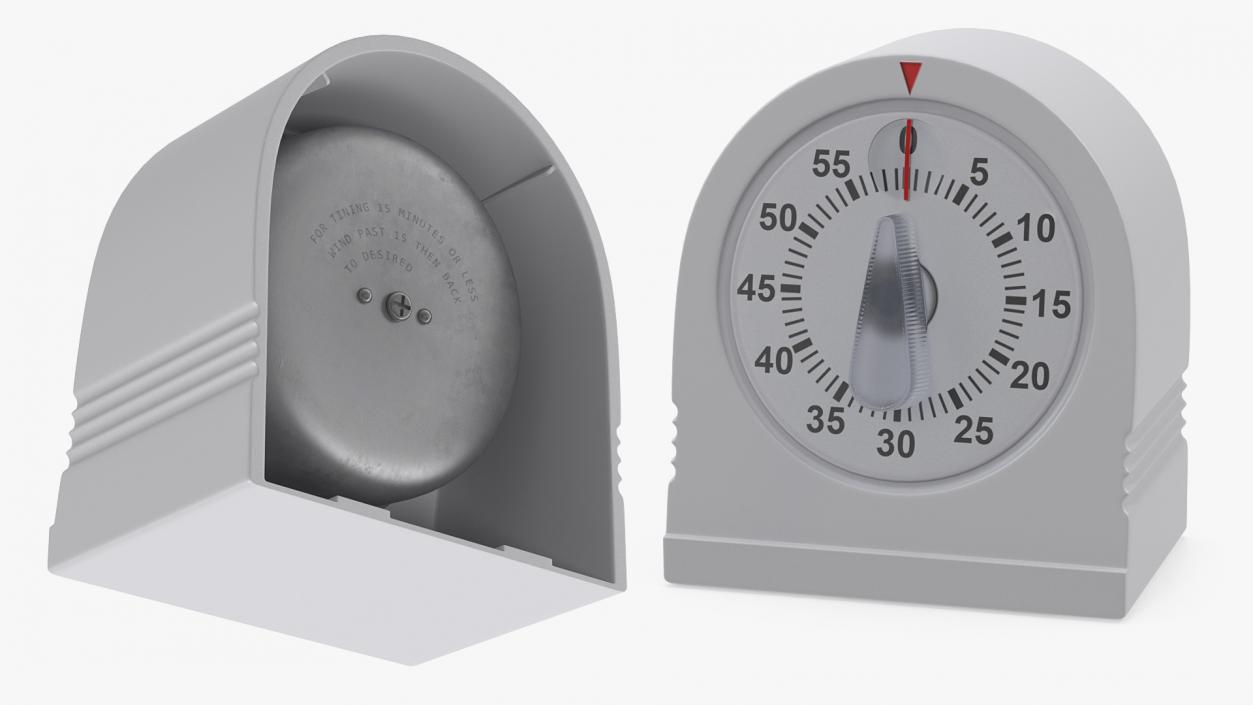 Classic Mechanical Kitchen Timer Rigged 3D model