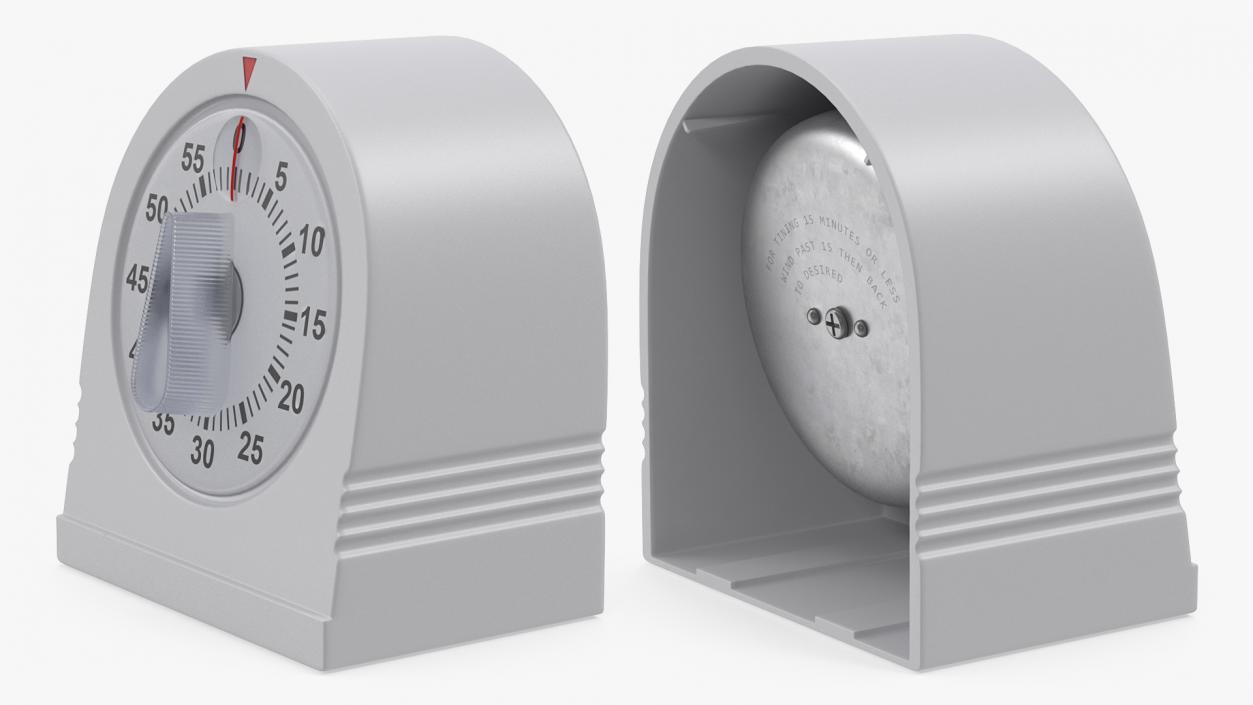 Classic Mechanical Kitchen Timer Rigged 3D model