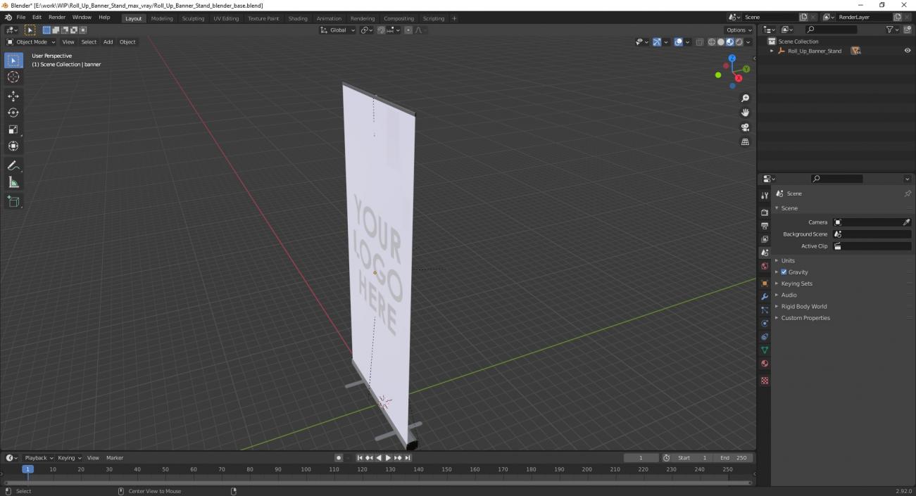 3D model Roll Up Banner Stand