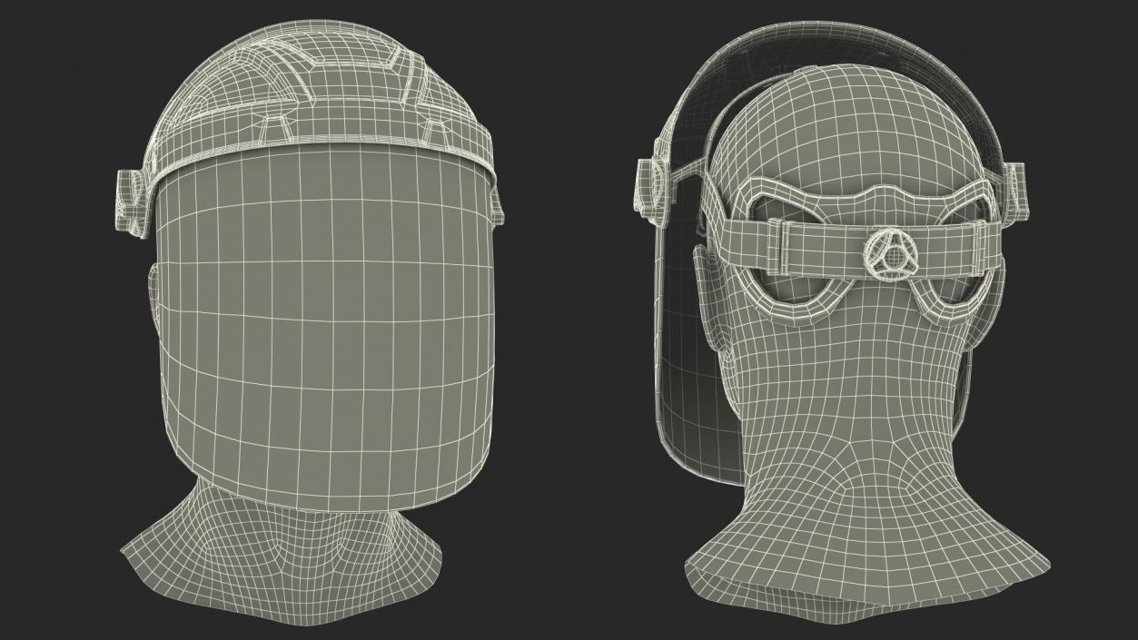 Uvex Turboshield Face Shield Dark Visor 3D model