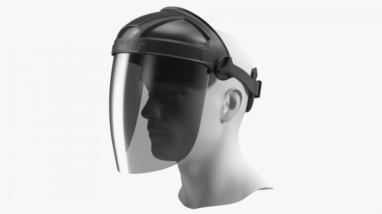 Uvex Turboshield Face Shield Dark Visor 3D model