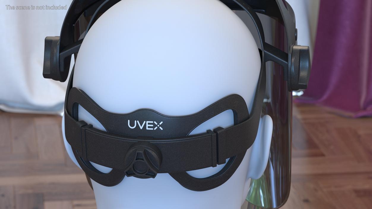 Uvex Turboshield Face Shield Dark Visor 3D model