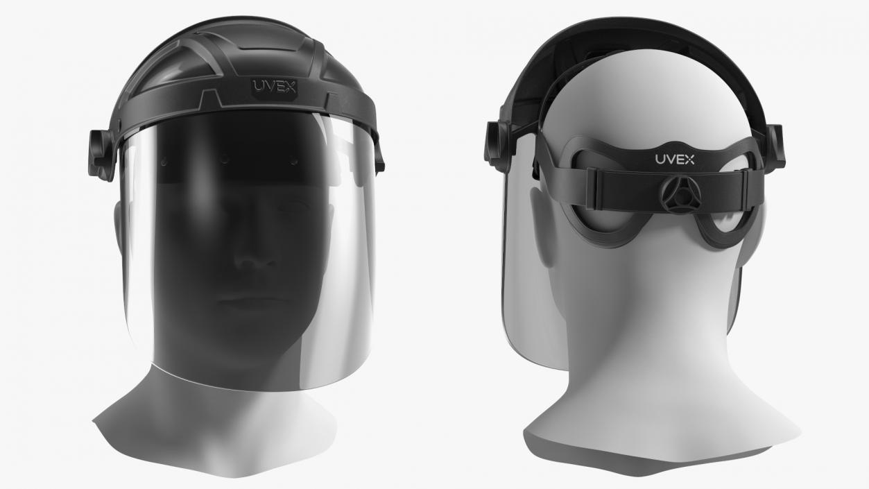 Uvex Turboshield Face Shield Dark Visor 3D model