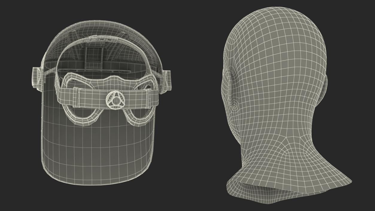 Uvex Turboshield Face Shield Dark Visor 3D model