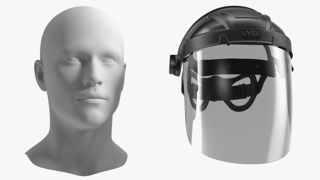 Uvex Turboshield Face Shield Dark Visor 3D model