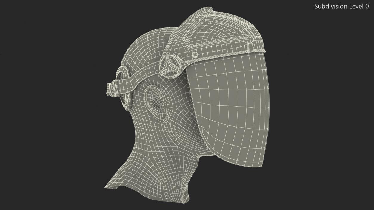 Uvex Turboshield Face Shield Dark Visor 3D model