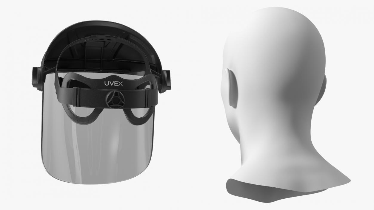 Uvex Turboshield Face Shield Dark Visor 3D model