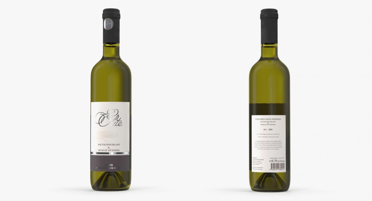 White Wine Bottle 3D