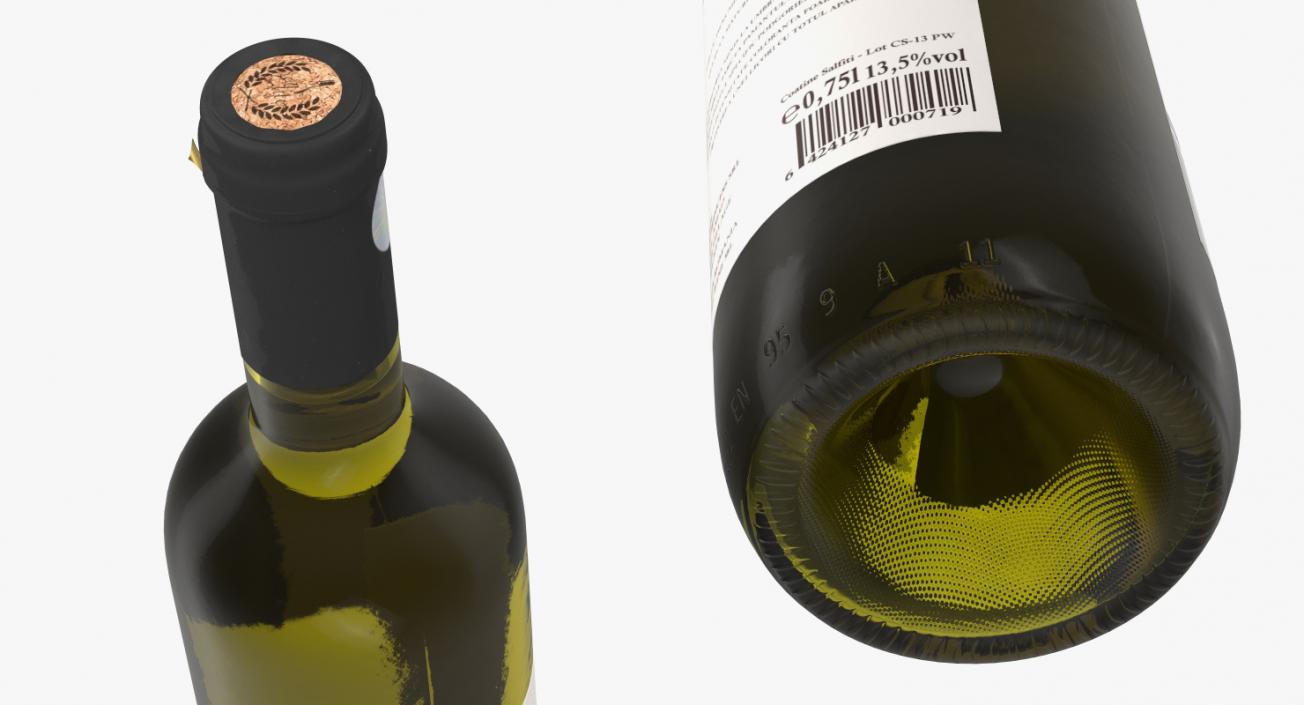 White Wine Bottle 3D