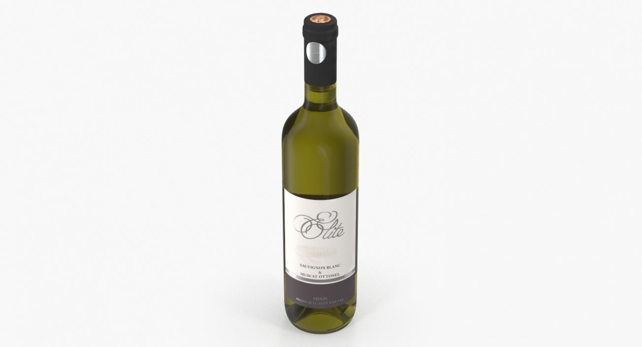 White Wine Bottle 3D