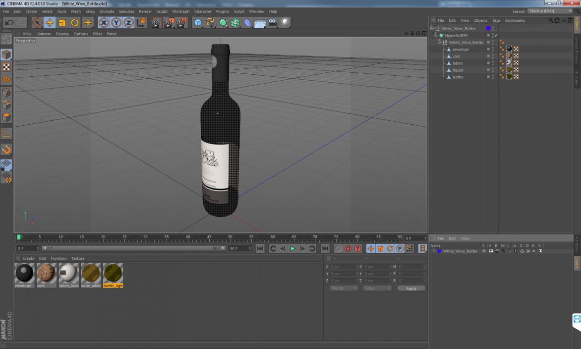 White Wine Bottle 3D