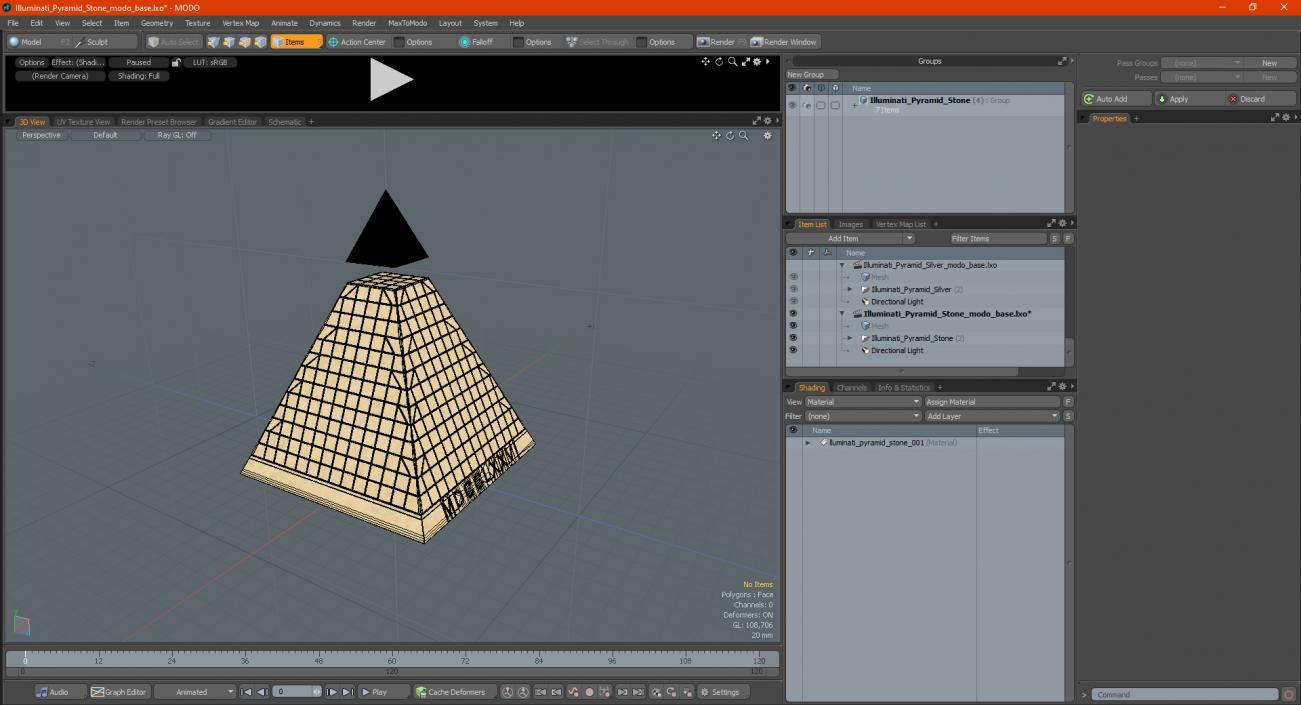 Illuminati Pyramid Stone 3D model