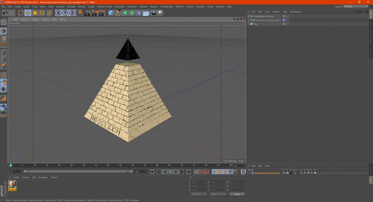 Illuminati Pyramid Stone 3D model