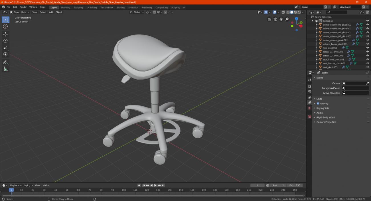 Planmeca Olo Dental Saddle Stool 3D