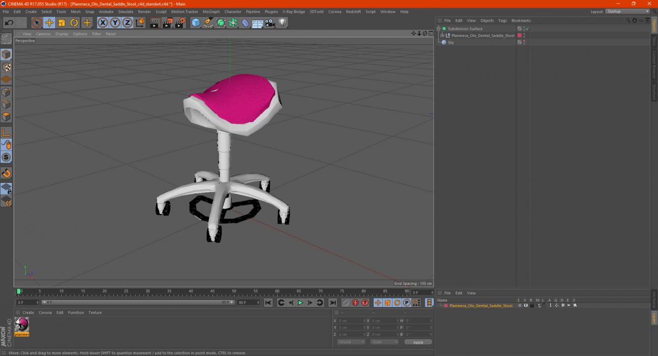 Planmeca Olo Dental Saddle Stool 3D