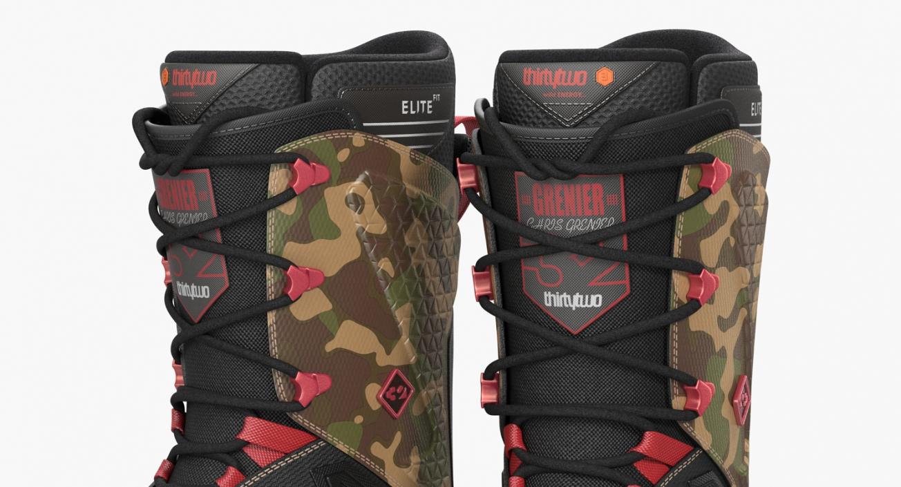 3D model Snowboarding Boots Camo Forest