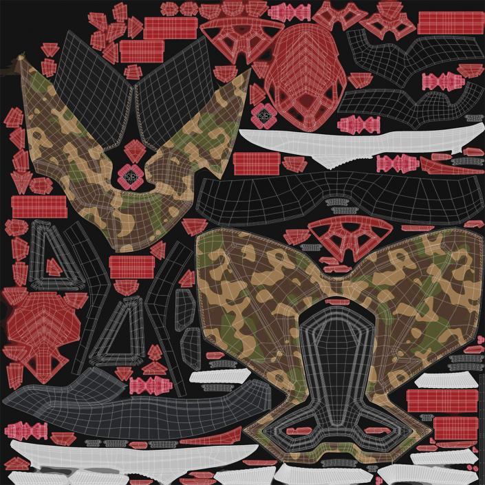 3D model Snowboarding Boots Camo Forest