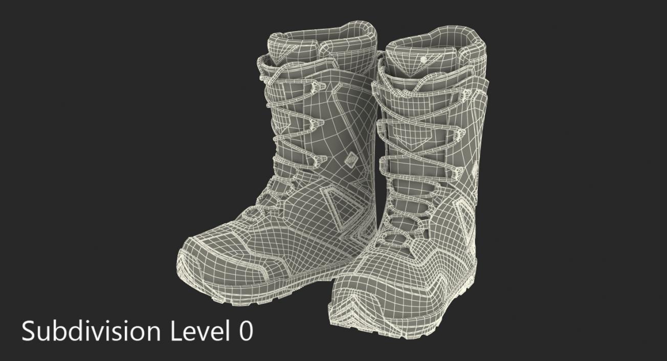 3D model Snowboarding Boots Camo Forest